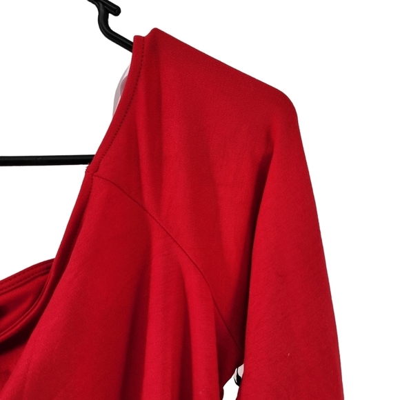 Halogen Women's Red Off The Shoulder Long Sleeve T-Shirt - XL - Picture 3 of 7